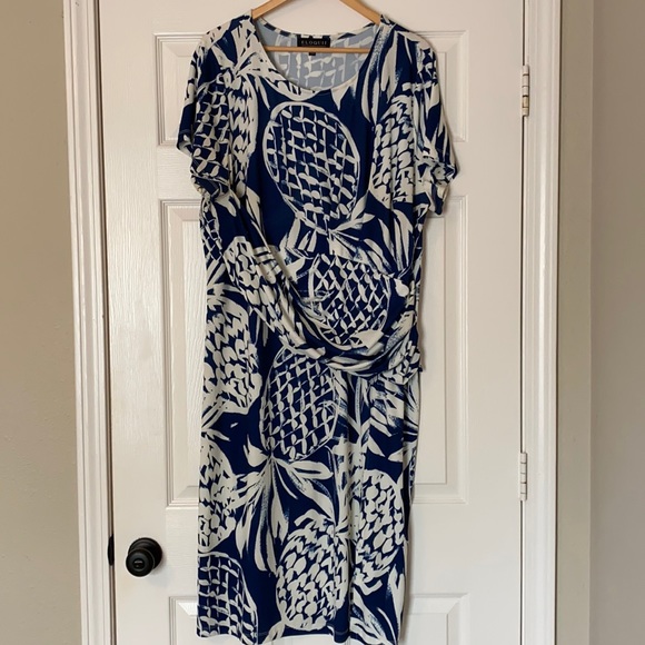 Eloquii Navy Pineapple Print Dress - Picture 1 of 4